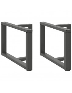 Gambe Tavolino Caffè a T 2 pz Antracite 60x25x(42-43)cm Acciaio