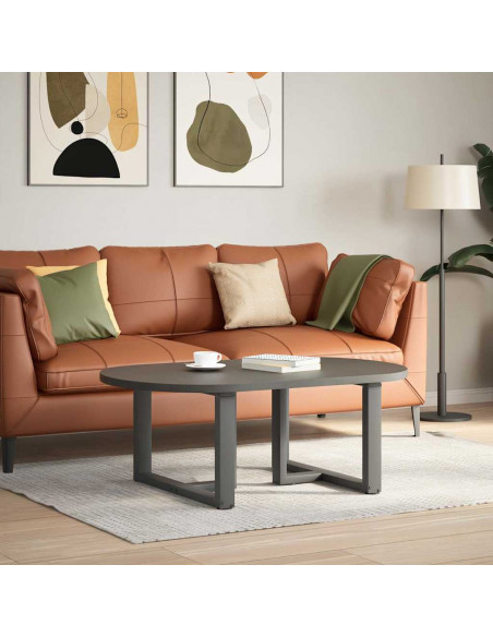 Gambe Tavolino Caffè a T 2 pz Antracite 60x25x(42-43)cm Acciaio