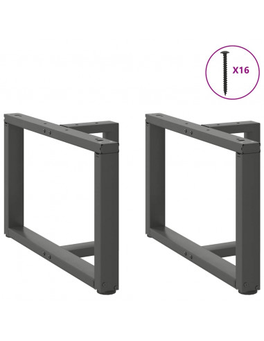 Gambe Tavolino Caffè a T 2 pz Antracite 60x25x(42-43)cm Acciaio