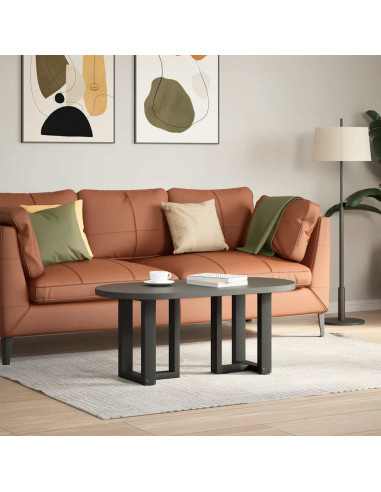 Gambe Tavolino da Caffè a T 2 pz Nero 38x25x(42-43) cm Acciaio