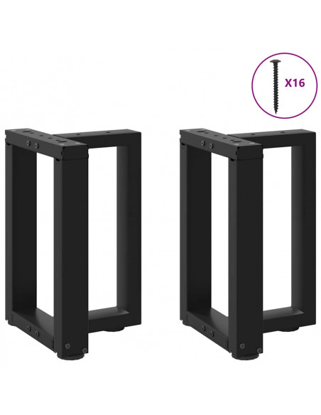 Gambe Tavolino da Caffè a T 2 pz Nero 38x25x(42-43) cm Acciaio