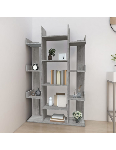 Libreria Grigio Sonoma 86x25,5x140 cm in Legno Multistrato