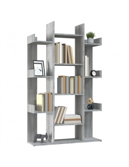 Libreria Grigio Sonoma 86x25,5x140 cm in Legno Multistrato