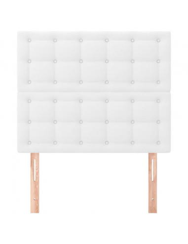 Testiera 2 pz Bianco 80x5x78/88 cm in Similpelle