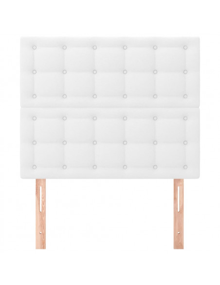 Testiera 2 pz Bianco 80x5x78/88 cm in Similpelle