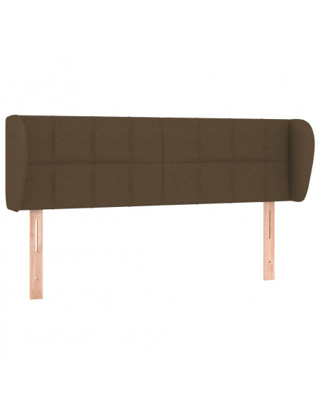 Testiera ad Orecchio Marrone Scuro 147x23x78/88 cm in Tessuto