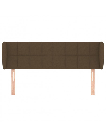 Testiera ad Orecchio Marrone Scuro 147x23x78/88 cm in Tessuto