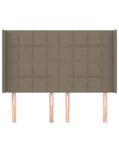 Testiera ad Orecchio Tortora 147x16x118/128 cm in Tessuto