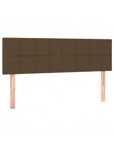 Testiera a LED Marrone Scuro 144x5x78/88 cm in Tessuto