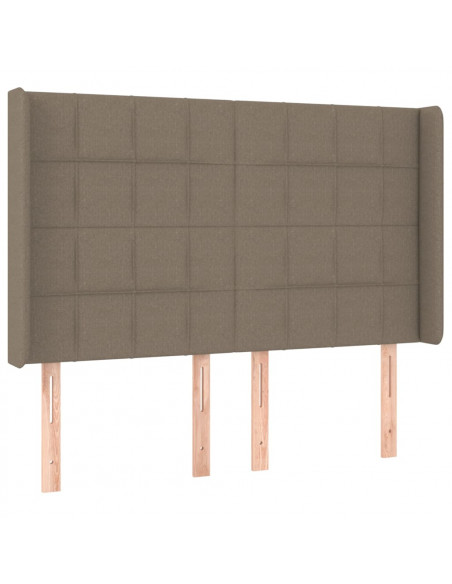 Testiera a LED Tortora 147x16x118/128 cm in Tessuto