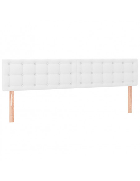 Testiera Bianca a LED 160x5x78/88 cm in Similpelle