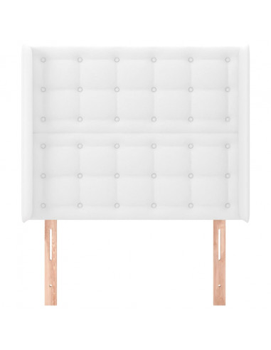 Testiera ad Orecchio Bianco 83x16x118/128 cm in Similpelle