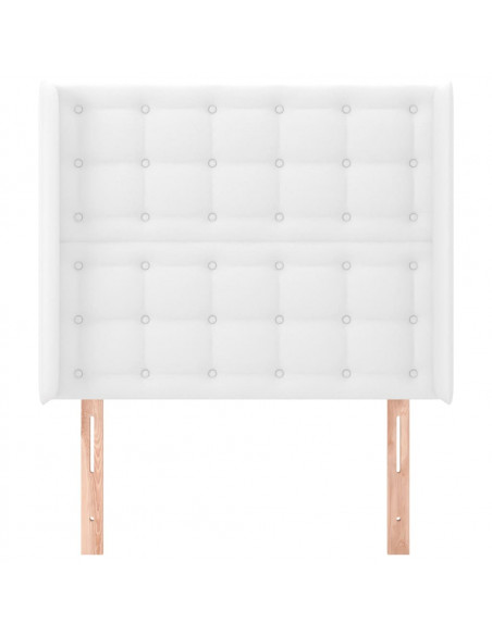 Testiera ad Orecchio Bianco 83x16x118/128 cm in Similpelle