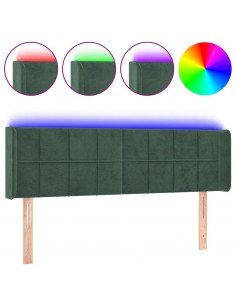 Testiera a LED Verde Scuro 147x16x78/88 cm in Velluto 2