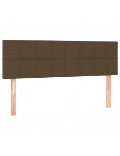 Testiere 2 pz Marrone Scuro 72x5x78/88 cm in Tessuto 2