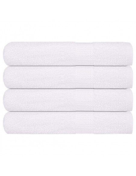 Asciugamani per Sauna 4 pz Bianchi 80x200cm 360g/m² 100% Cotone