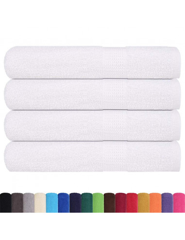 Asciugamani per Sauna 4 pz Bianchi 80x200cm 360g/m² 100% Cotone