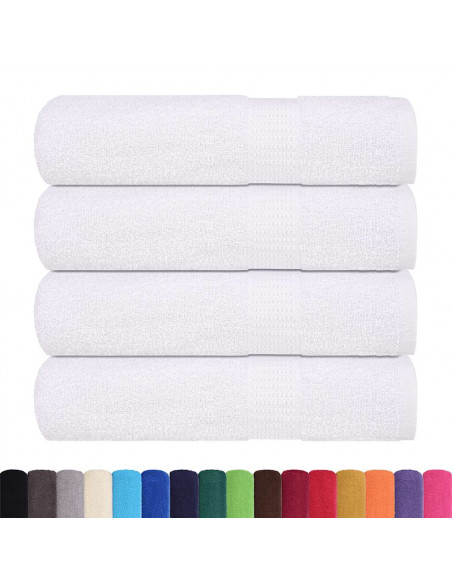 Asciugamani Doccia 4 pz Bianchi 70x140 cm 360 g/m² 100% Cotone