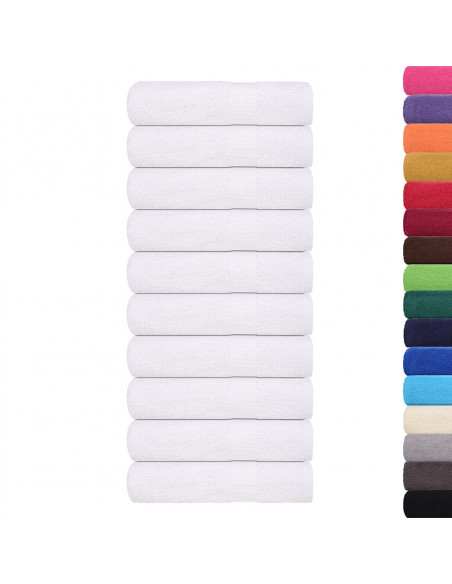 Asciugamani Doccia 10 pz Bianchi 70x140 cm 360 g/m² 100% Cotone