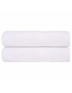 Asciugamani da Bagno 2 pz Bianchi 100x150cm 360g/m² 100% Cotone