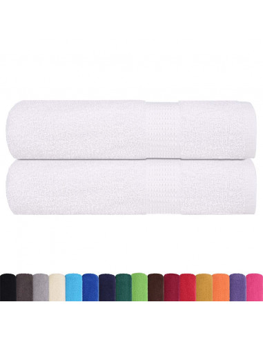 Asciugamani da Bagno 2 pz Bianchi 100x150cm 360g/m² 100% Cotone
