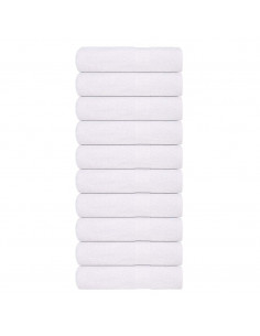 Asciugamani da Bagno 10pz Bianchi 100x150cm 360g/m² 100% Cotone