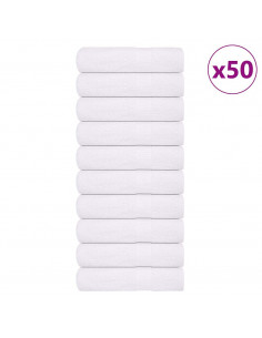 Asciugamani 50 pz Bianchi 50x100 cm 360 g/m² 100% Cotone