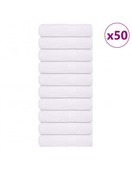 Asciugamani 50 pz Bianchi 50x100 cm 360 g/m² 100% Cotone