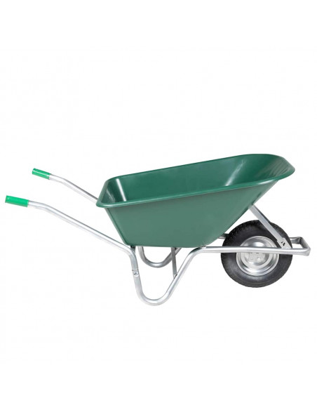 Carriola Verde 90 L 150 kg in Acciaio Zincato e Plastica