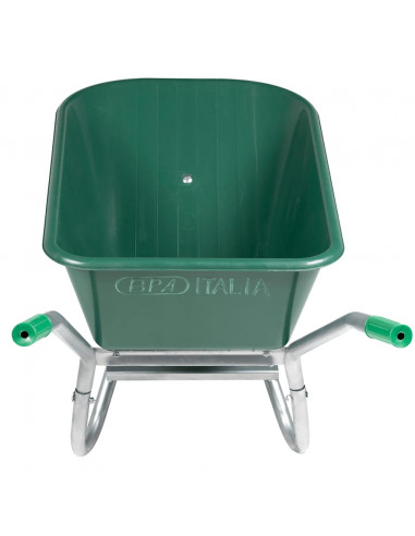 Carriola Verde 90 L 150 kg in Acciaio Zincato e Plastica