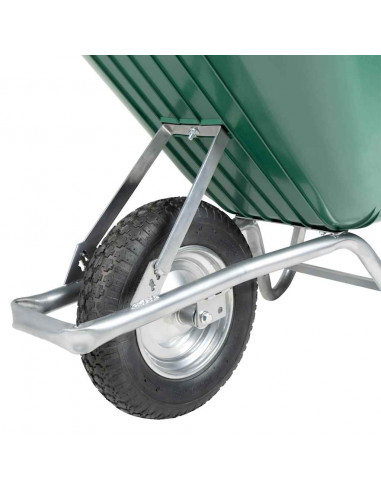 Carriola Verde 90 L 150 kg in Acciaio Zincato e Plastica