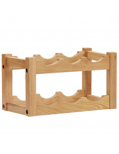 Cantinetta per 6 Bottiglie 37x21x21 cm Legno Massello di Rovere