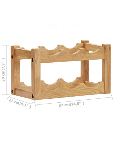 Cantinetta per 6 Bottiglie 37x21x21 cm Legno Massello di Rovere