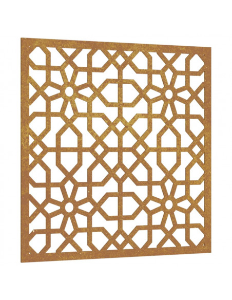 Decorazione Muro da Giardino 55x55 cm Moresco Acciaio Corten
