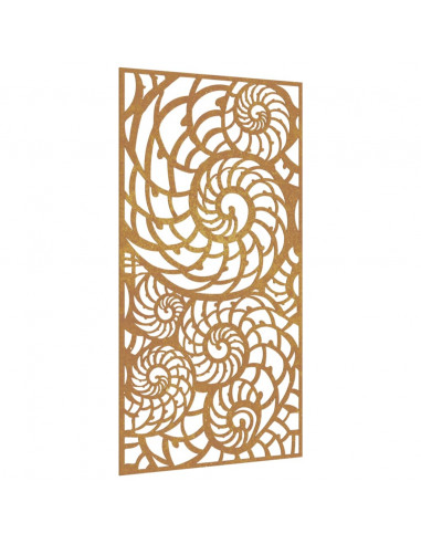 Decorazione Muro da Giardino 105x55cm Conchiglia Acciaio Corten