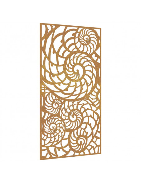 Decorazione Muro da Giardino 105x55cm Conchiglia Acciaio Corten