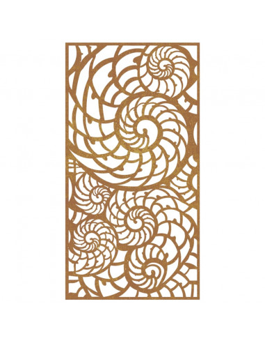 Decorazione Muro da Giardino 105x55cm Conchiglia Acciaio Corten