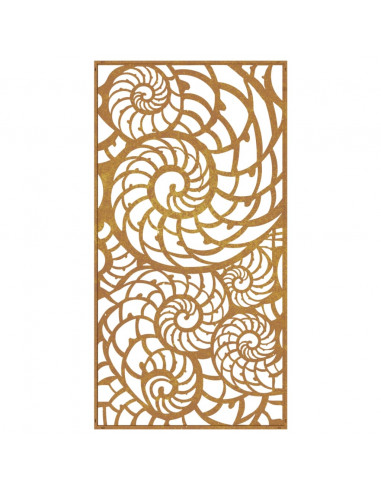 Decorazione Muro da Giardino 105x55cm Conchiglia Acciaio Corten