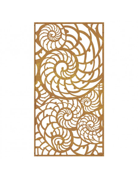 Decorazione Muro da Giardino 105x55cm Conchiglia Acciaio Corten