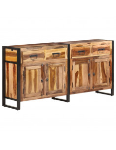 Credenza 172x35x80 cm in Legno di Acacia con Finitura Miele