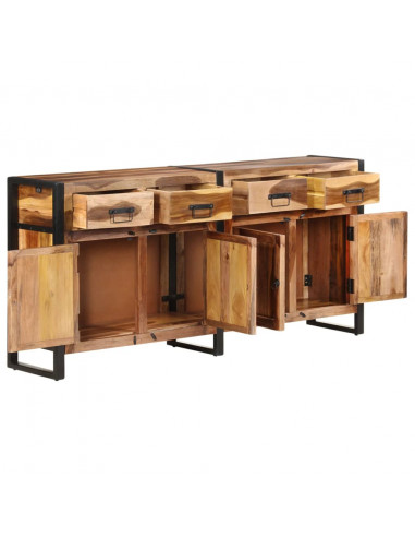 Credenza 172x35x80 cm in Legno di Acacia con Finitura Miele