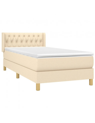 Giroletto a Molle con Materasso Crema 90x200 cm inTessuto