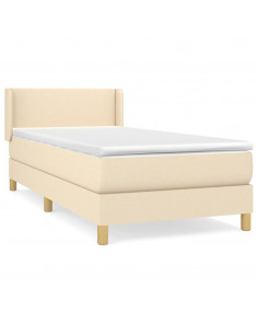 Giroletto a Molle con Materasso Crema 90x200 cm inTessuto