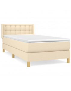 Giroletto a Molle con Materasso Crema 90x190 cm in Tessuto