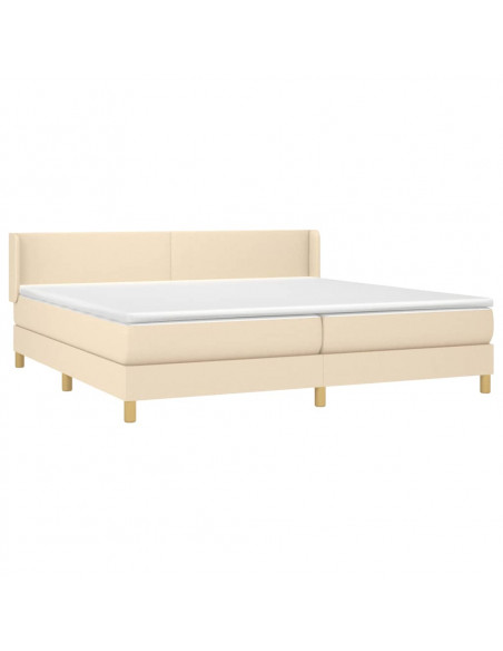 Giroletto a Molle con Materasso Crema 200x200 cm in Tessuto
