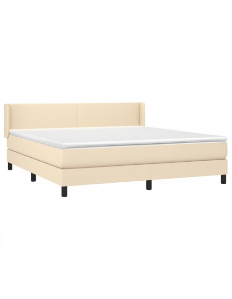 Giroletto a Molle con Materasso Crema 180x200 cm in Tessuto