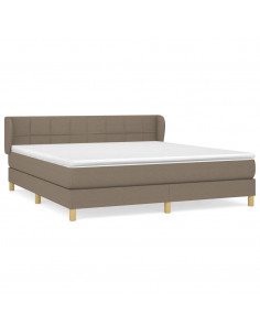 Giroletto a Molle con Materasso Tortora 180x200 cm in Tessuto