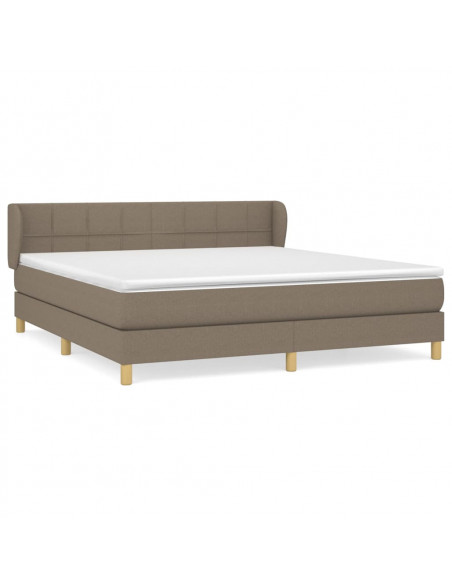 Giroletto a Molle con Materasso Tortora 180x200 cm in Tessuto