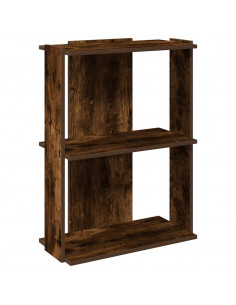 Libreria a 3 Ripiani Rovere Fumo 60x30x80 cm Legno Multistrato