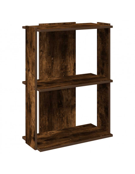 Libreria a 3 Ripiani Rovere Fumo 60x30x80 cm Legno Multistrato